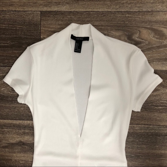 White Plunge Body Suit - Picture 4 of 5